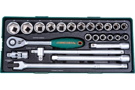 Набор торцевых головок 1/2"DR 10-32 мм 24 предмета (ложемент) Jonnesway S04H4524ST (S04H4524SP)