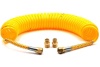 Шланг пневматический полиуретановый спиральный (7 м, 6.5х10 мм, наружная и внутренняя резьба M16x1.5 латунь, 10-16 бар, желтый) HQ-mech HQ-AH102-710YELLOWM16-BR