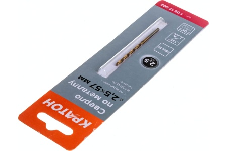 Сверло по металлу с покрытием нитридом титана (2.5х57х30 мм) Кратон 1 05 17 002