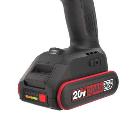 Дрель-шуруповерт аккумуляторная ударная бесщеточная KRESS KUC30.1, 20В, 60Нм, 2Ач x2, ЗУ 2А, сумка