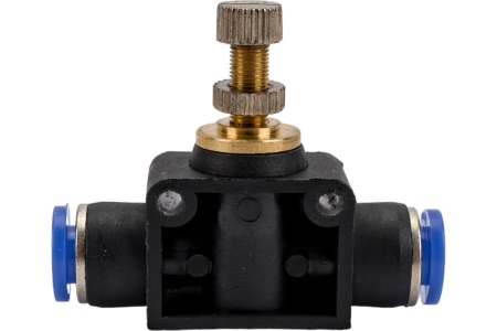 Фитинг цанговый с краником прямой 6 мм - 6 мм Pegas pneumatic 6008