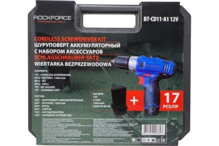 Аккумуляторная дрель-шуруповерт ROCKFORCE 12V RF-BT-CD11-A1