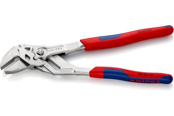 Переставные клещи-ключ Knipex 52 мм (2"), длина 250 мм, хром, 2К ручки, KN-8605250SB