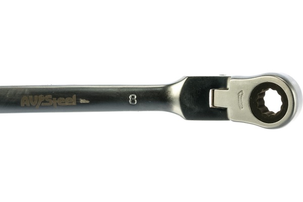 Комбинированный ключ трещоточный с шарниром 8мм AV Steel  AV-315208