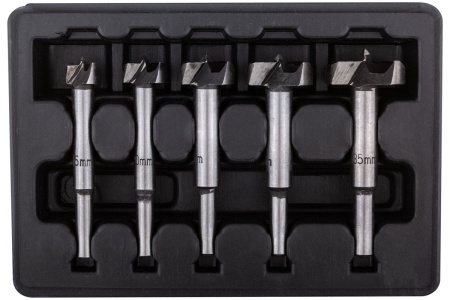 Фрезы по дереву (5 шт; 15, 20, 25, 30, 35 мм; усиленная сталь) FIT IT 36552