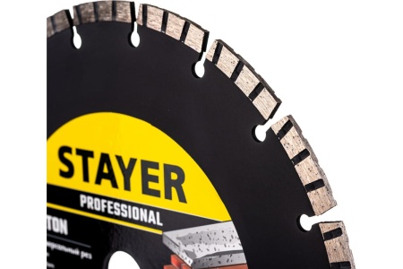 Диск алмазный отрезной по бетону/кирпичу/плитке (230х22.2 мм) CONCRETE Professional Stayer 3660-230_z02 Диск алмазный отрезной по бетону/кирпичу/плитке (230х22.2 мм) CONCRETE Professional Stayer 3660-230_z02