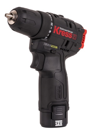 Дрель-шуруповерт аккумуляторная бесщеточная KRESS KUA24, 12В, 40Нм, 2.0Ач х2, ЗУ 1,5А, кейс.