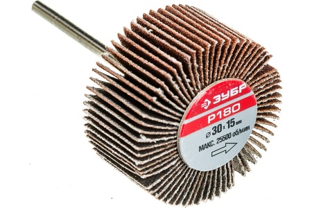 Круг шлифовальный веерный лепестковый (15х30 мм; P180) Зубр 36600-180