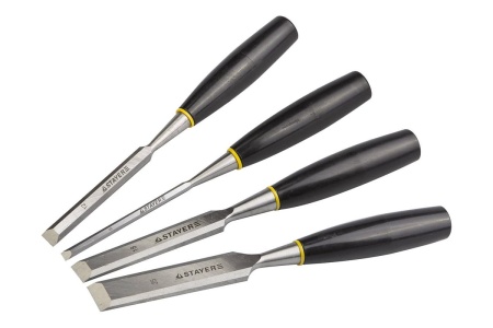Набор стамесок STAYER  ЕВРО, плоские с пластмассовой ручкой, 6/12/18/25, 4шт 1820-H4
