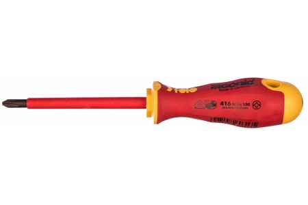 Диэлектрическая крестовая отвертка Felo Ergonic +/- H 2X 100 41620390