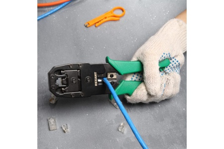 Кримпер для обжима 8P8C / 6P6C / 4P4C /ht-200/, заделка витой пары /ht-318М/ REXANT ht-315 12-3441