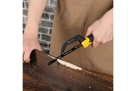 Ножовка-ручка по металлу DELI DL353112 300мм (полотно 250мм, алюминиевый корпус, прорезиненная рукоять) 123656