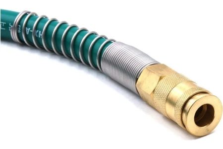 Шланг пневматический армированный (5 м, 8х14 мм, быстросъем Rapid M+F латунь, 10-16 бар, зеленый) HQ-mech HQ-AH10-514GREEN