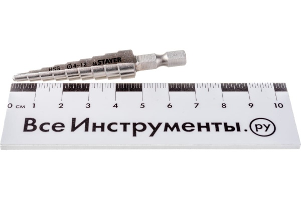 Сверло ступенчатое по металлу (4-12 мм; 9 ступеней; 65 мм) STAYER 29660-4-12-9
