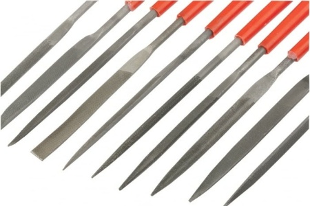 Набор надфилей MATRIX 180x5 мм, пластиковые рукоятки, 10 шт. 15824