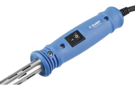 Паяльник с выключателем, пластмассовой рукояткой и долговечным жалом, 300Вт, клин Зубр ПРОФЕССИОНАЛ 55301-300