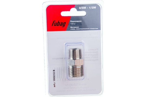 Переходник (3/8"M — 1/2"M; блистер) FUBAG 180212 B