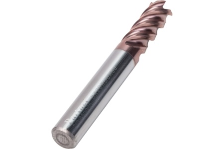 Фреза концевая твердосплавная до 65 НRC Серия 310 (8х20х60 мм; 4-х перая; TiAlSIN; 45 градусов; хв-к 8 мм) Partner 310080