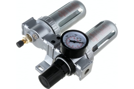 Фильтр влагоотделитель  двойной AFRL802 1/4" с регулятором и лубрикатором Pegas PGS-4701