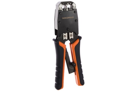 Обжимной профессиональный инструмент RJ45/8P8C, RJ12/6P6C, RJ11/6P4C NIKOMAX NMC-500R
