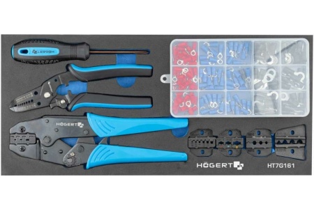 Набор обжимных клещей HOEGERT TECHNIK 158 шт, ложемент eva HT7G161
