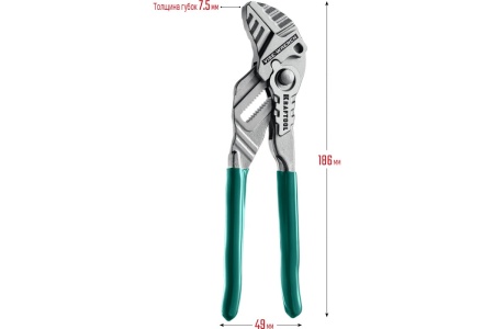 Переставные клещи-гаечный ключ KRAFTOOL Vise-Wrench 180 мм 22063