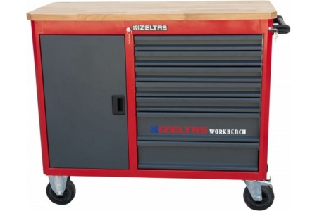 Инструментальная тележка IZELTAS WORKBENCH черно-красная, без инструментов, 7 ящиков 8247321007