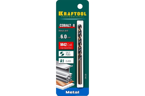 Сверло по металлу COBALT HSS-Co 8% сталь М42 (6х93 мм) Kraftool 29656-6