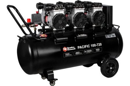 Безмасляный поршневой компрессор QUATTRO ELEMENTI PACIFIC 100-720 720 л/мин, 100 л, 5.5 л.с, 8 бар 915-380