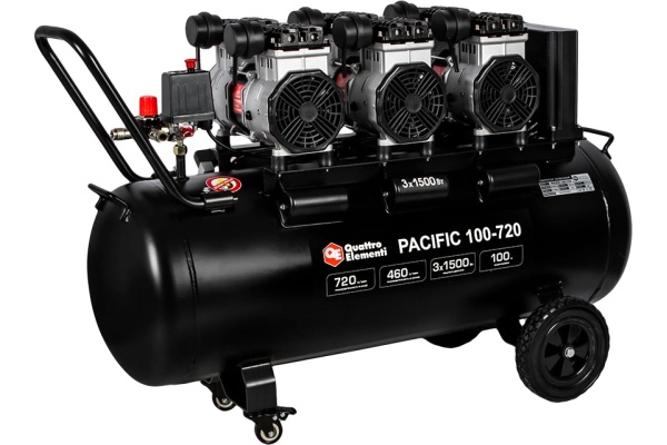 Безмасляный поршневой компрессор QUATTRO ELEMENTI PACIFIC 100-720 720 л/мин, 100 л, 5.5 л.с, 8 бар 915-380