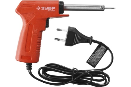 Электропаяльник ЗУБР пистолетного типа 30-70Вт конус 55404