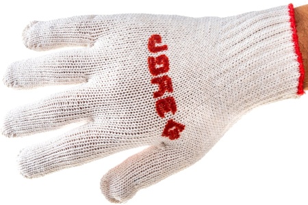 Перчатки хлопчатобумажные 7 класс защиты от скольжения (размер L-XL) "Мастер" Зубр 11456-XL