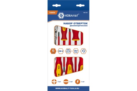 Набор отверток диэлектрических Ultra Grip КОБАЛЬТ 646-522