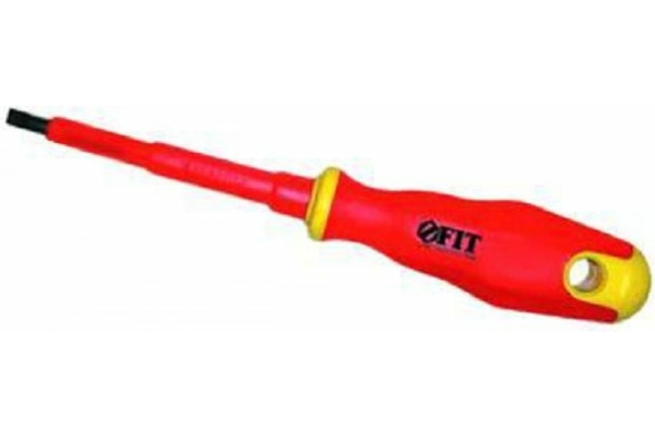 Изолированная отвертка CrV 1000V SL 5.5х125 мм FIT 55898
