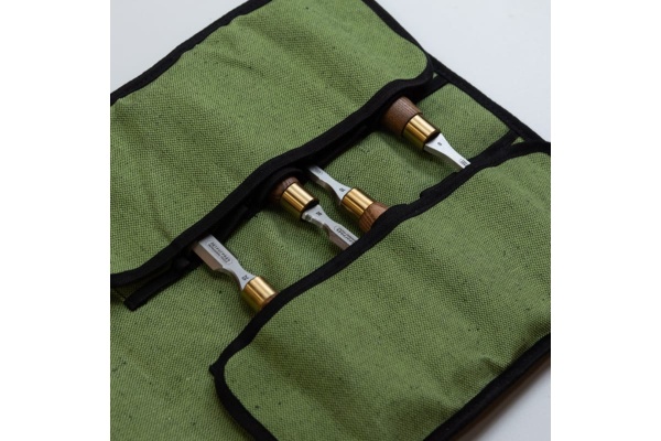 Набор стамесок Петроградъ серия Волга, 4 штуки, 8, 10, 16, 20, в сумке-скрутке М00021116