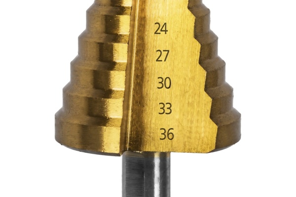 Сверло по металлу ступенчатое 9-36 мм шаг 3 мм TIN ПРОФИ ПРАКТИКА 798-348
