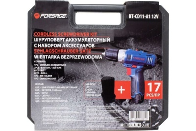 Аккумуляторная дрель-шуруповерт Forsage BT-CD11-A1 50517