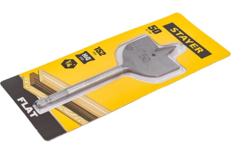 Сверло по дереву перовое STAYER Flat 50x152 мм 2950-50_z01 Сверло по дереву перовое STAYER Flat 50x152 мм 2950-50_z01