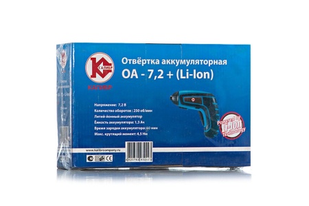 Аккумуляторная отвёртка Калибр ОА-7.2+ 00000043796