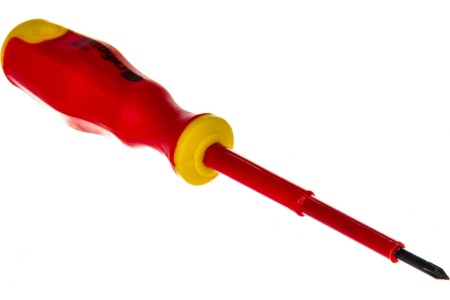 Диэлектрическая отвертка СИБРТЕХ PH0х75 мм, CrV, до 1000 В, двухкомпонентная рукоятка 12934