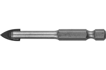 Сверло по стеклу и кафелю ЗУБР 2-х резцовый, 10 мм, шестигранный хвостовик 29840-10