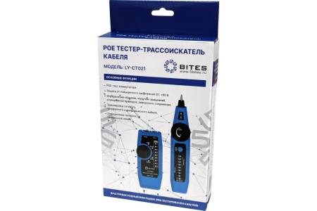 Тестер-трассоискатель кабеля 5Bites UTP, STP, TEL, POE LY-CT021