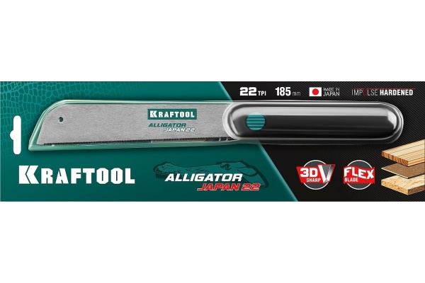 Ножовка по дереву KRAFTOOL Alligator Japan 22 185 мм 1-15194-18-22