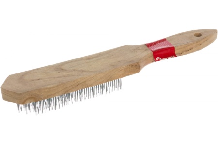 Проволочная щетка, 6 рядов проволоки, деревянная рукоятка Top Tools 14A606