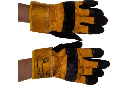 Спилковые комбинированные перчатки Россия 67736