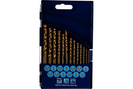 Набор сверл по металлу Профи (13 шт; 1.5-6.5 + 3.2, 4.2 мм) ПРАКТИКА 640-285