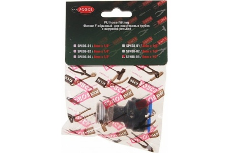 Фитинг Y-образный с наружной резьбой (8 мм; 1/2") для пластиковых трубок ROCKFORCE RF-SPX08-04