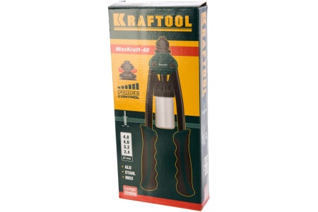 Компактный двуручный заклепочник KRAFTOOL MaxKraft-48 290 мм, 2.4 - 4.8 мм 31161