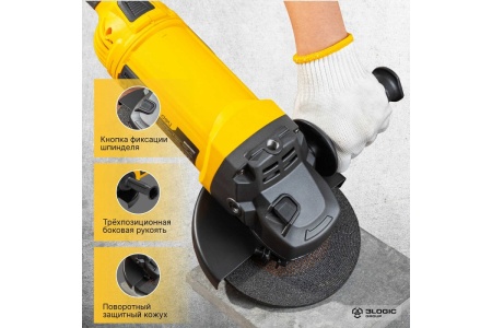 Угловая сетевая шлифмашина DELI DL-JM180-E1 2000 Вт, 180 мм, 6500 об/мин, картон 103025