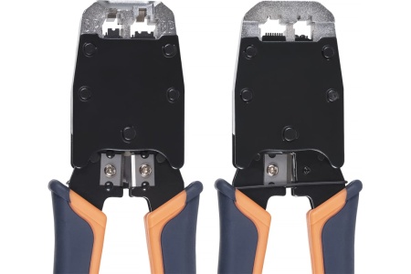 Обжимной инструмент Cabeus для RJ-45 (8р8с), RJ-11/12 (6р6с, 6р4с, 6р2с), профессиональный HT-500
